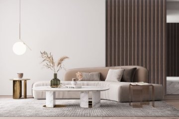 بديل الخشب في التصميم الداخلي – لمسة عصرية لمنازل الرياض بديل الخشب في غرفة معيشة بالرياض